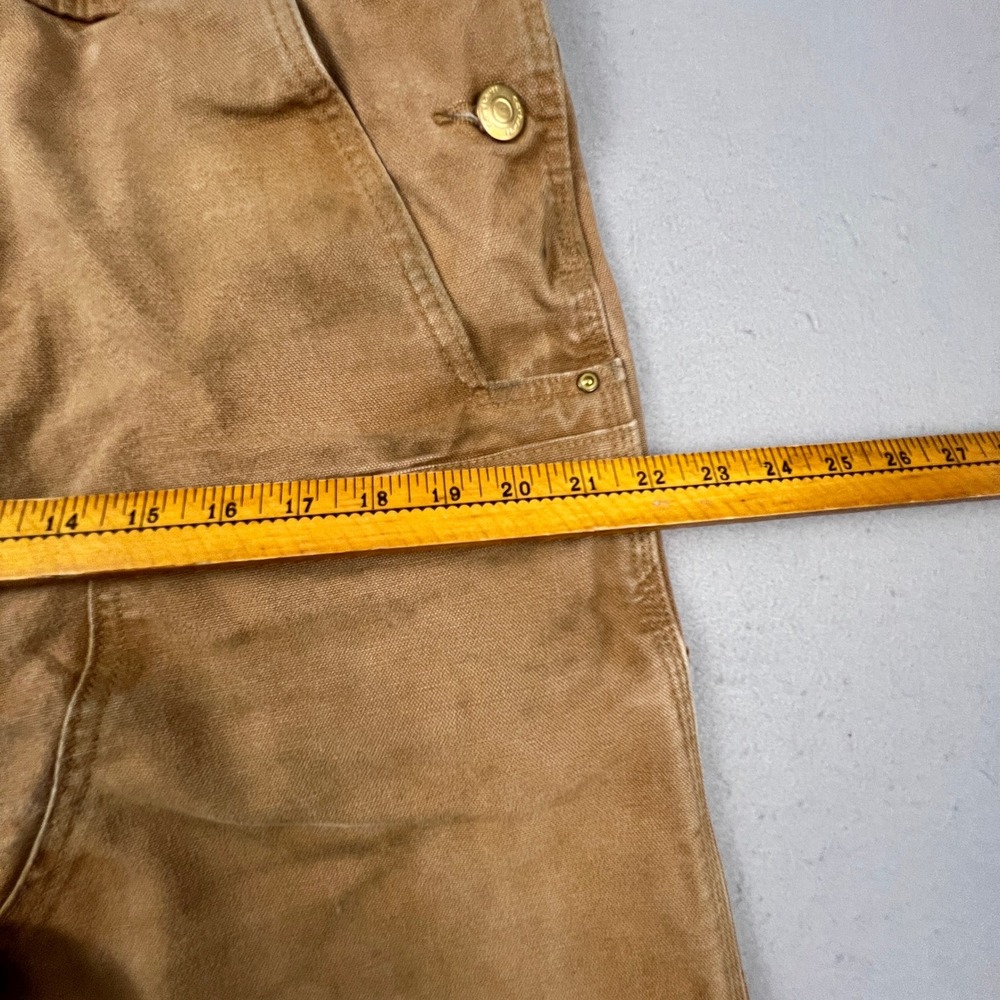 Carhartt Overalls Mens 38x32 Brown Duck Canvas Relaxed Fit R01-M Workwear Bibs - Picture 11 of 16
